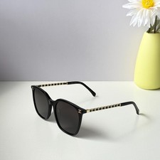 Chanel CH3435 Women's Black Square Sunglasses Gold Chain Temples 54-20-145