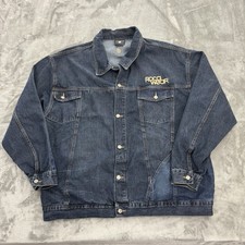 Rocawear Jacket Mens 2XL Denim Blue Button Up Hip Hop Trucker Streetwear Y2K