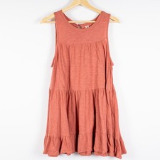 Anthropologie Tiered Mini Dress Women's Size Medium Sleeveless Casual Coral