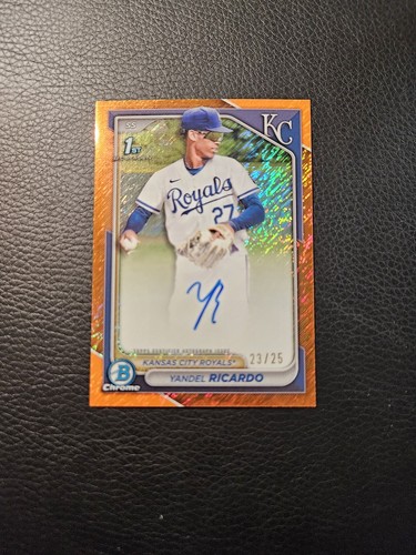 2024 Bowman Chrome  Auto Orange Shimmer Refractor #CPAYRI Yandel Ricardo # /25