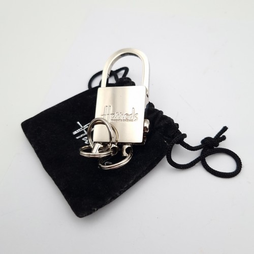 Harrods Keyring Key Chain Twist Lock Triple Stainless Steel & Pouch London - 第 5/7 張圖片