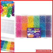 Pony Beads 2300 Piece 9x6mm Plastic Round Multicolor Jewelry Making Friendship