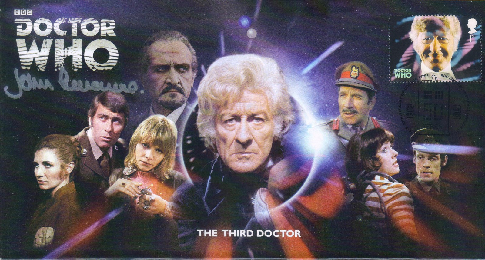 The Third Doctor Who COMPANIONS Stamp Cover FDC Signed JOHN LEVENE