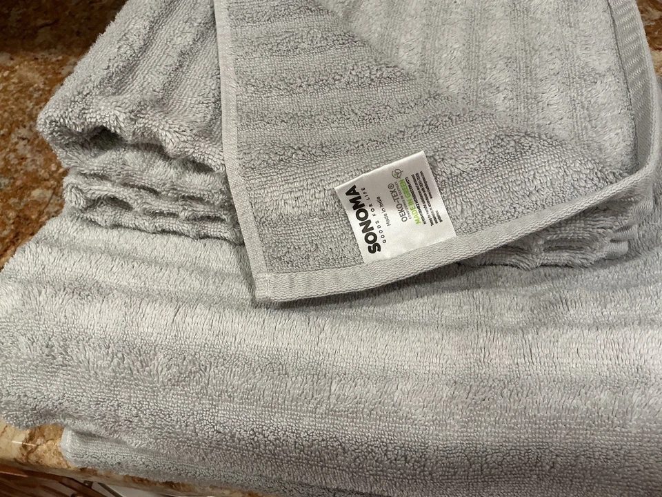 Juego de toallas de baño de secado rápido de 6 piezas SONOMA Goods, manos, paños gris claro Foto 3 de 4