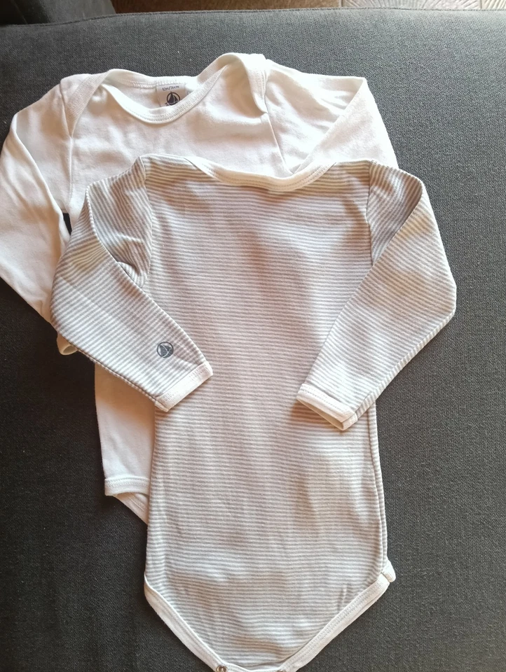 2 body bambino unisex neonata Petit Bateau, taglia 74 cm 12 mesi, cotone Bianco - Imagen 3 de 4