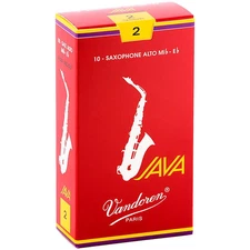 Vandoren Java Red Alto Saxophone Reeds Strength 2, Box of 10