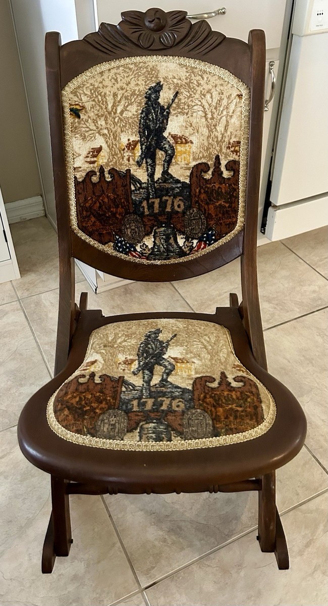 1776-1976 Bicentennial Americana Upholstered Rocking Chair | eBay