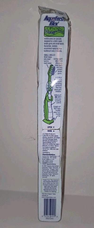 Nuevo cepillo de dientes vintage Dragon Tales para niños Cassie LEER Foto 4 de 4