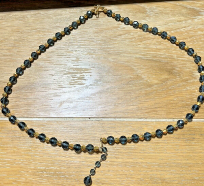 Vintage Marvella Blue and Gold costume Necklace
