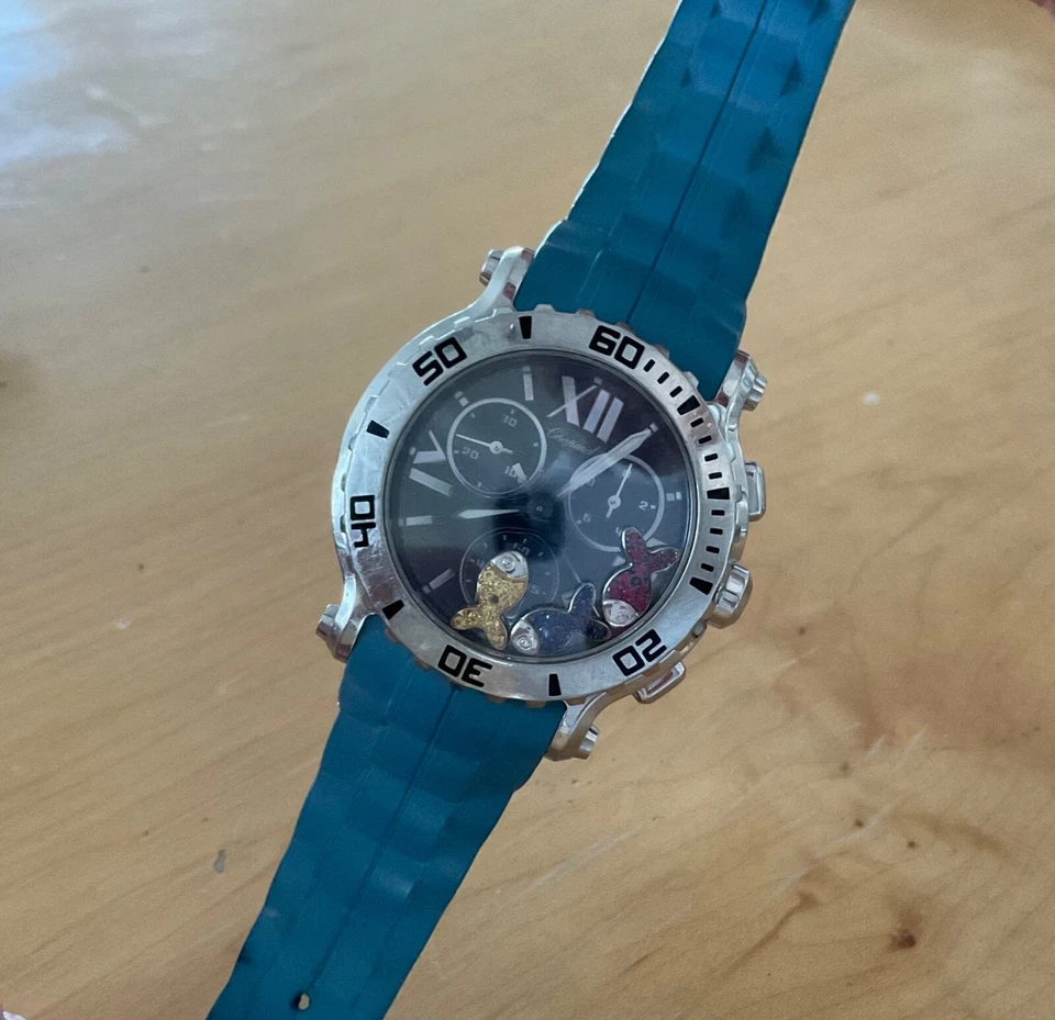 Часы с хронографом Chopard Happy Fish синие нержавеющая сталь - Изображение 2 из 3