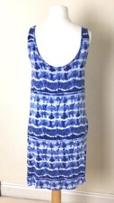 NEXT Blues  White Tye Dye Summer Holiday Beach Dress Size M 12/14 