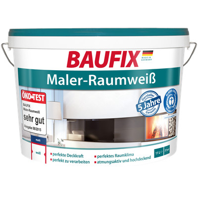BAUFIX Maler Raumweiß Wandfarbe Deckenfarbe Innen perfekte Deckkraft 11