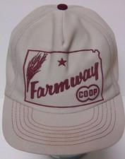 Vtg 1980s FARMWAY COOP Farm KS Advertising SNAPBACK TRUCKER HAT CAP Made in USA