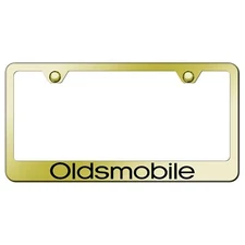 OldsMobile Laser Etched Logo Stainless Steel License Plate Frame (Gold)