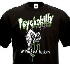 PSYCHOBILLY T-Shirt Batmobile Meteors King Kurt Cramps Demented are Go Klingonz