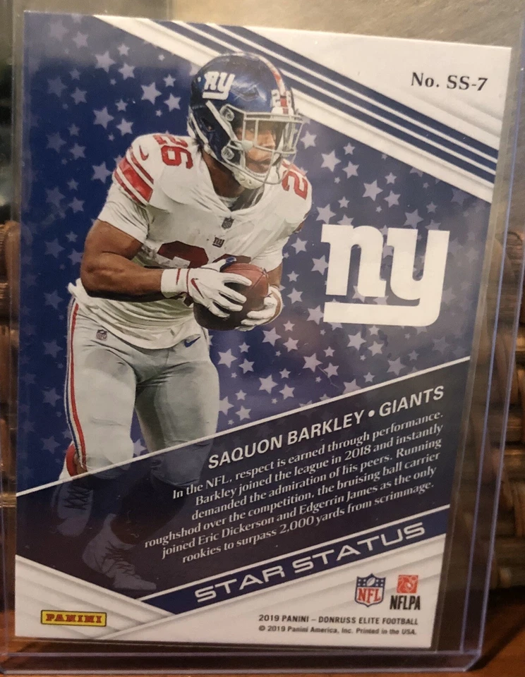  2019 Elite Saquon Barkley NY Giants*Pink Parallel*Star Status* SS-7 - Image 2 of 2