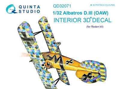 Quinta Studio 1/32 Albatros D.III OAW 3D-Printed & coloured Interior (Roden)