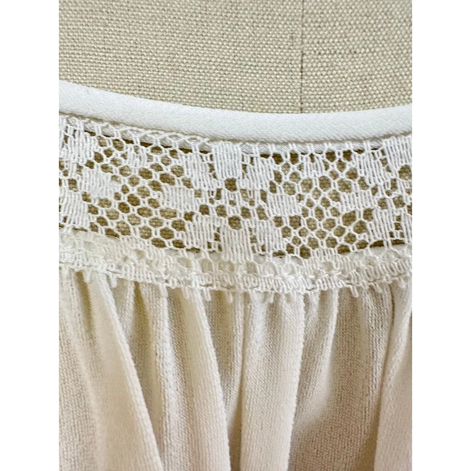 Años 60 De Colección Nos Miss Elaine Blanco Puro Encaje Peignoir Nylon Transparente Talla L Hecho en Unión Foto 4 de 4