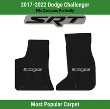 Lloyd Ultimat Front Mats for '17-22 Dodge Challenger w/Black on Silver SRT