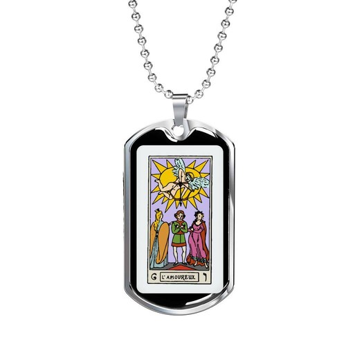 Tarot Card Necklace The Lovers L 