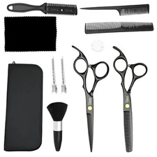 12 PCS Hair Cutting Kits Barber kitProfessional Hair Scissors with Hair Sciss...