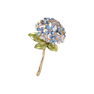 Bride Wedding Brooch Elegant Hydrangea Flower for Women Anti-slip Suit Coat Pin