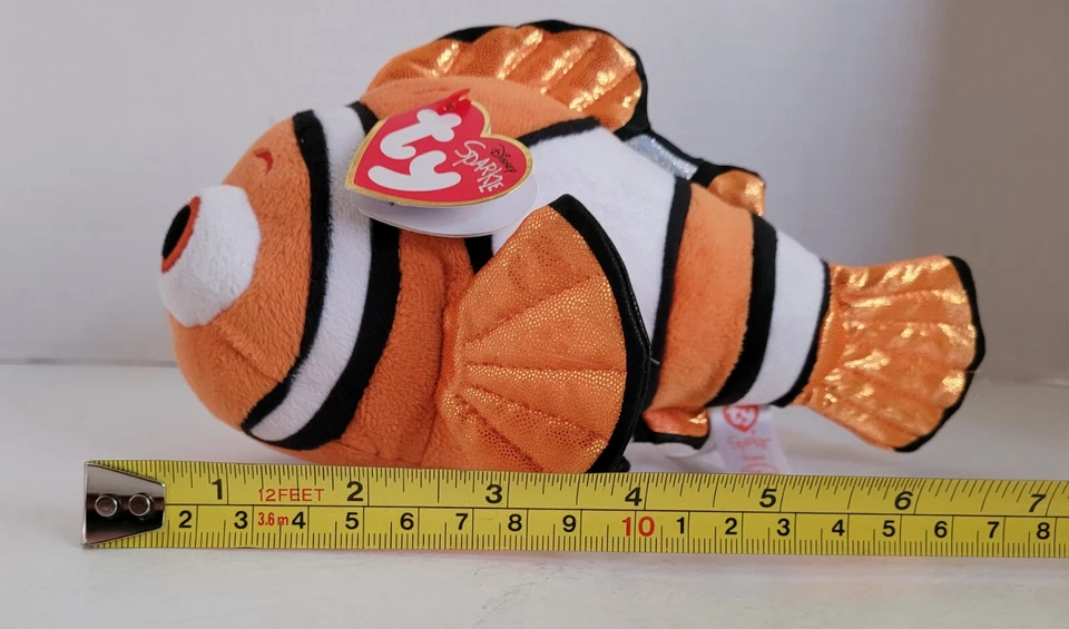 Ty Beanie Babies Disney SPARKLE NEMO 6" Beanbag Plush Stuffed Toy - Image 4 of 4