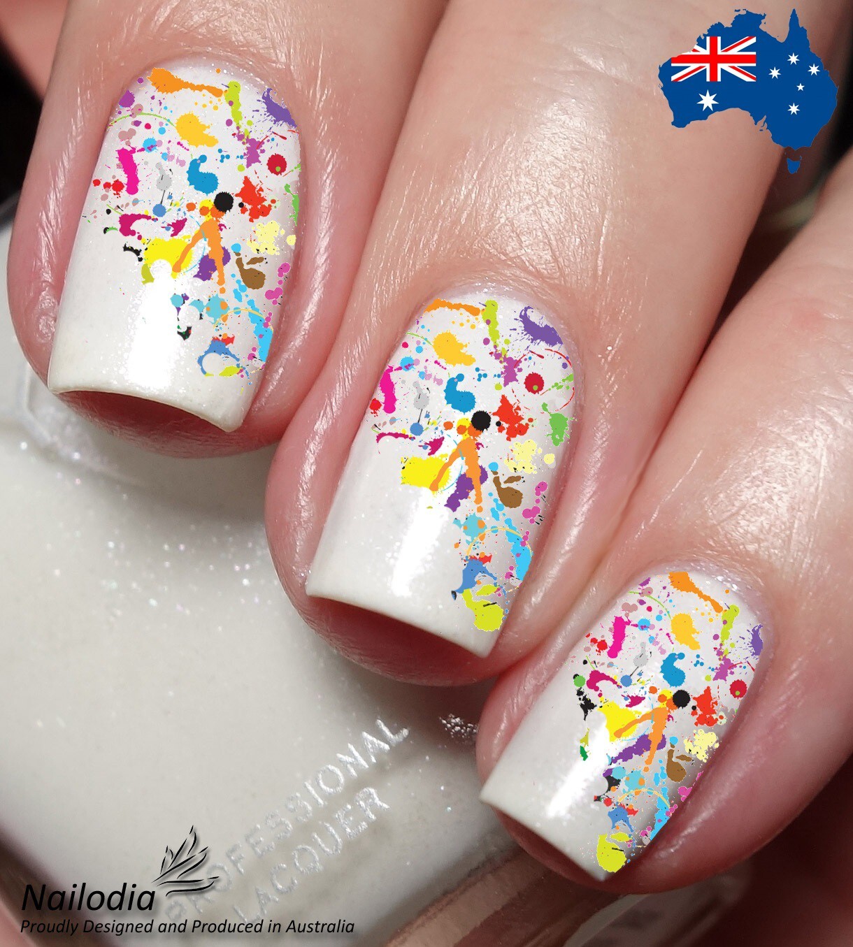 Paint Splatter Nail Art Decal Sticker Water Transfer Slider