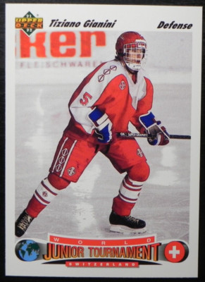 1991-92 91/92 Upper Deck World Juniors #670 Tizano Gianini Switerland ROOKIE