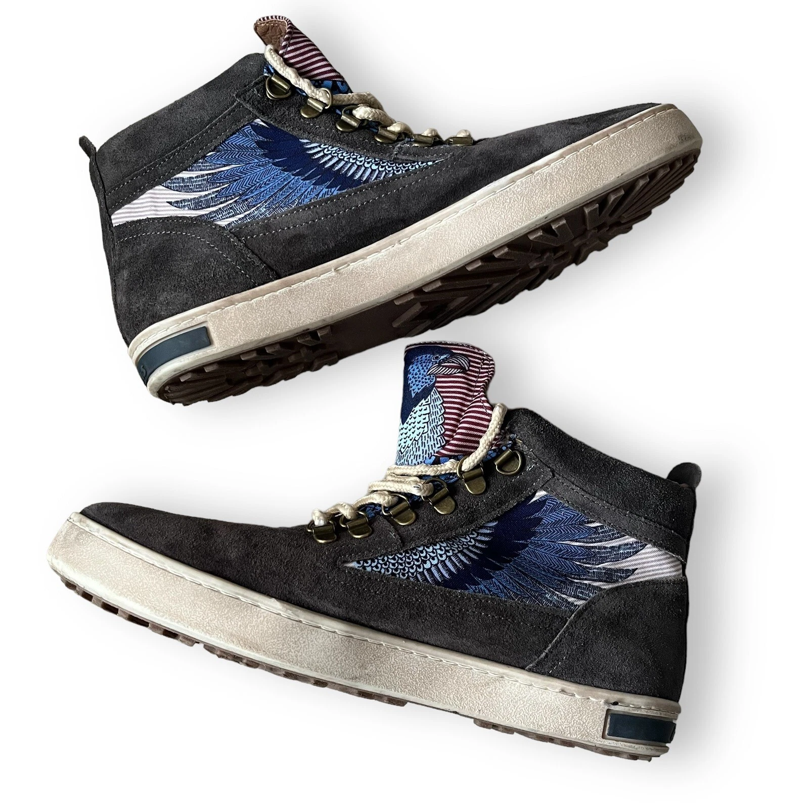Inkkas Bald Eagle Camping Boot Lace Up Shoe High Top Size Men's 11 Women’s 13