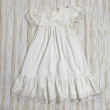 Vintage Alexis Kids Size 12 Months White Lace Maxi Dress Minimal Classic