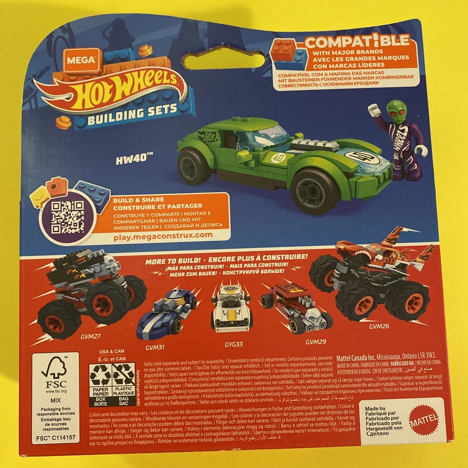 Mega Construx Hot Wheels Building Sets HW40 New - Halloween Alien - Image 3 of 3