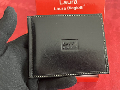 LAURA BIAGIOTTI GELDBÖRSE HERREN LEDER SCHWARZ KREDITKARTEN + GELDSCHEINHALTER - Bild 7 von 7