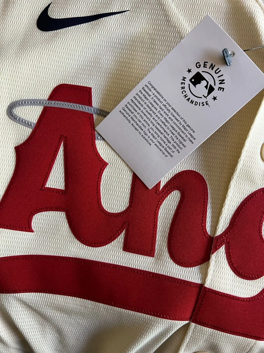 Nike+MLB+Los+Angeles+Angels+Shohei+Ohtani+2022+City+Connect+Men%27s+Jersey+-+Cream%2C+Size%3A+L for sale online
