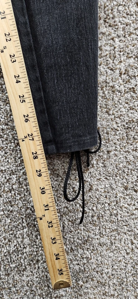 Pantalones de mezclilla ajustados vintage Frederick's of Hollywood negros con cordones para mujer talla S Foto 4 de 4