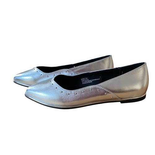 Silver Studded Pointed Toe Flats Report Brand Indie Women’s 7 W - Picture 8 of 10