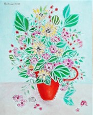 ELVI MACCARI "Rosa Canina" 2007 Olio su Tela cm. 40x50 Dedica A Retro AUTENTICA 