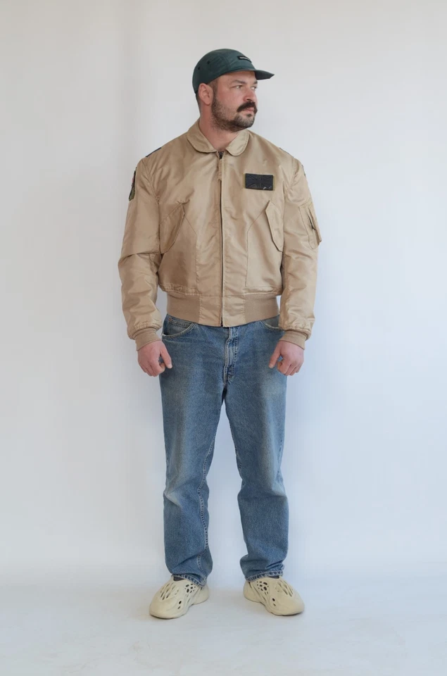 Vintage Men's Beige Nylon Jacket Flyers Summer Type CWU - 36/P Size L (42-44) - Image 2 of 4