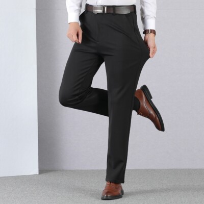 Men Summer Office Formal Pants Business Dress Work Trousers
