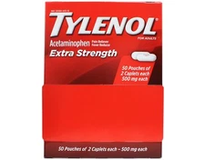 Tylenol Extra Strength Caplet Refills, 2 Caplets Per Packet, 50-Pack Box