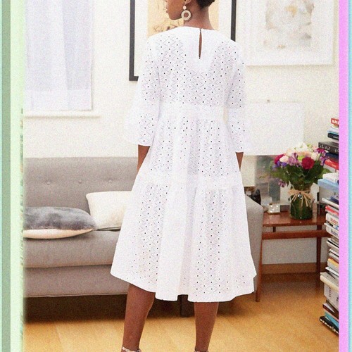ChicStitch Women's Knee-Length Pleated Dress Sewing Kit, Sizes 14-22, Elegant Wh - Picture 4 of 7