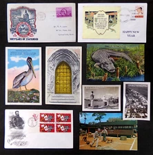 FLORIDA: Mixed Stamp Cover & Card Collection, 9 Piece Lot Vintage Antique US FDC