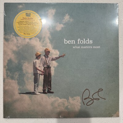 BEN FOLDS WHAT MATTERS MOST SIGNED METALLIC GOLD VINYL LP WITH BONUS FLEXI 7''