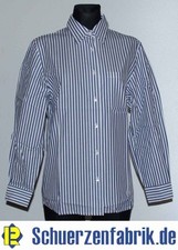 Kellnerbluse Damenbluse  gestreift langarm Baumwolle