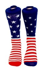 Men's Stars Stripes Patriotic Novelty Crew Socks Shoe Size 6-12.5