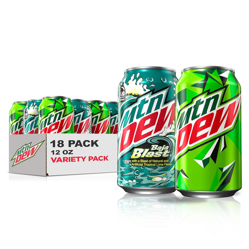 Soda, 2 Flavor Baja Blast Variety Pack (Baja Blast, Original Dew), 12 Fl Oz Cans