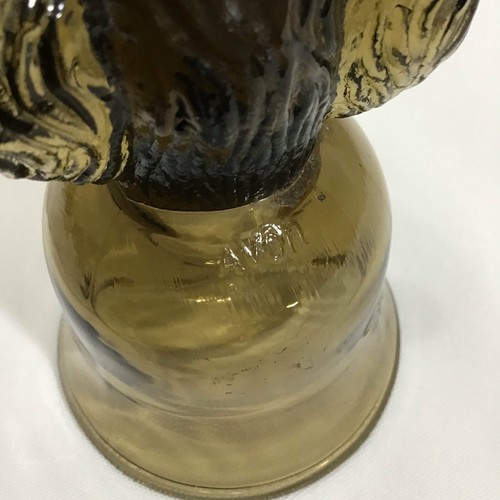 Avon Chesapeake Collection Brown Glass Dog Head Jigger Shot Glass