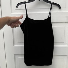 Ann Taylor Women s Small Black Velvet Camisole Adjustable Straps Holiday