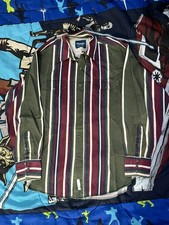 Wrangler Western Shirt Mens L Vintage Inspired Brushpopper Striped Pearl Snap