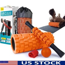 5 in 1 Foam Roller Massage Set Muscle Recovery Stretching Physical Therapy New